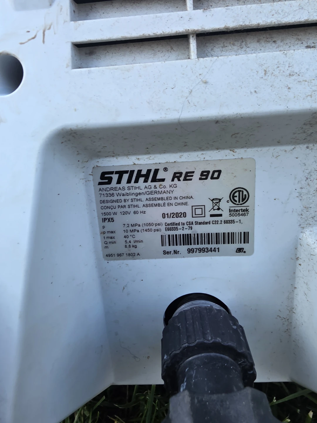 Stihl RE 90 Pressure Washer - photo 2