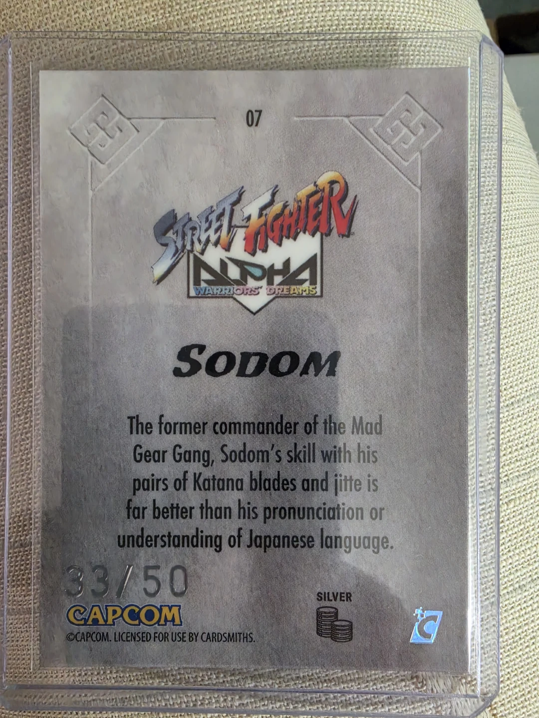 Street Fighter Alpha Warriors Dreams Sodom Trading Card 33/50 - photo 2