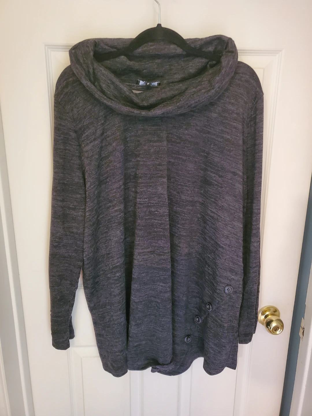Plus Size Heathered Gray Mock Turtleneck Tunic