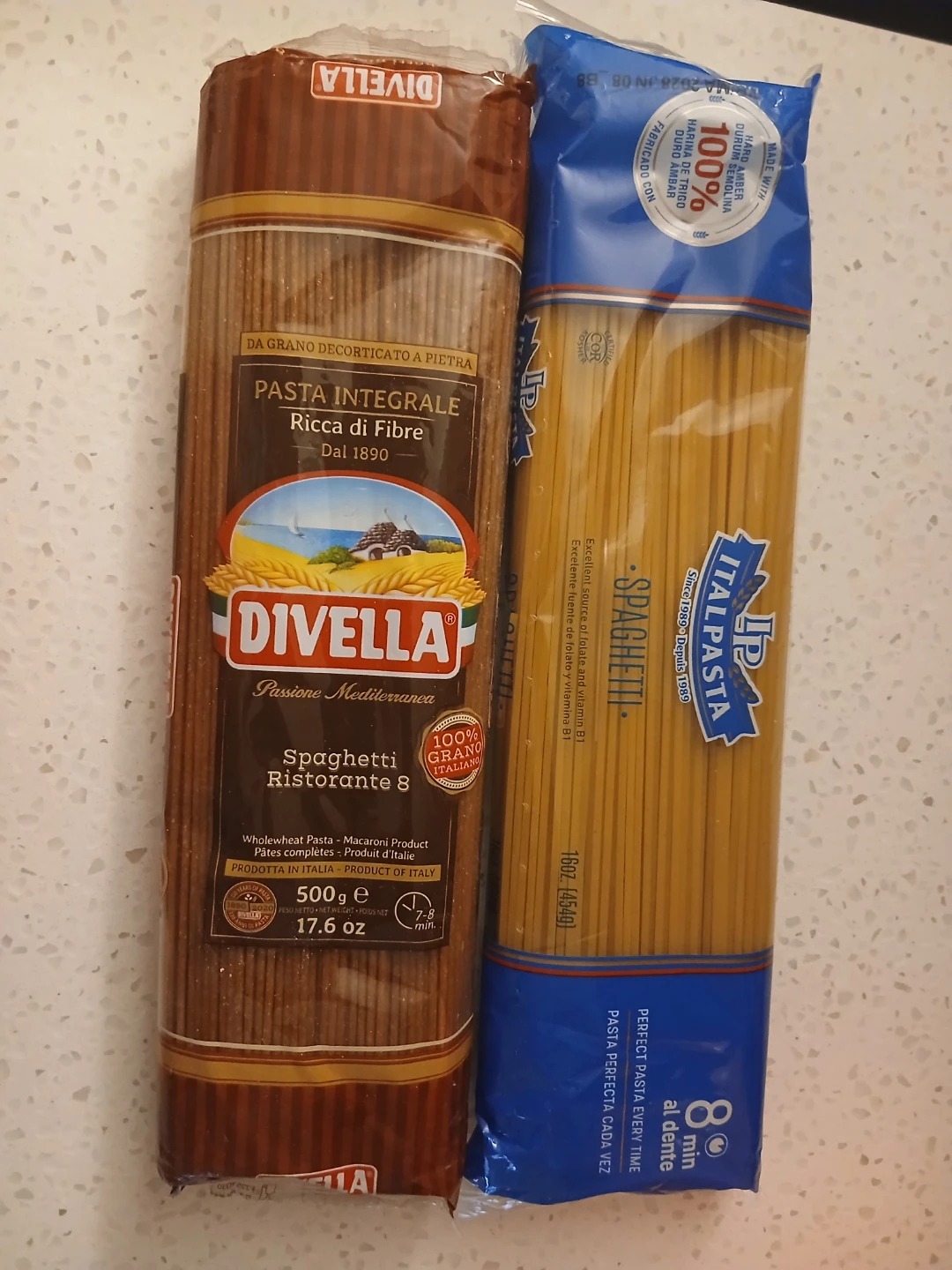 Divella Spaghetti Integrale and Italpasta Spaghetti