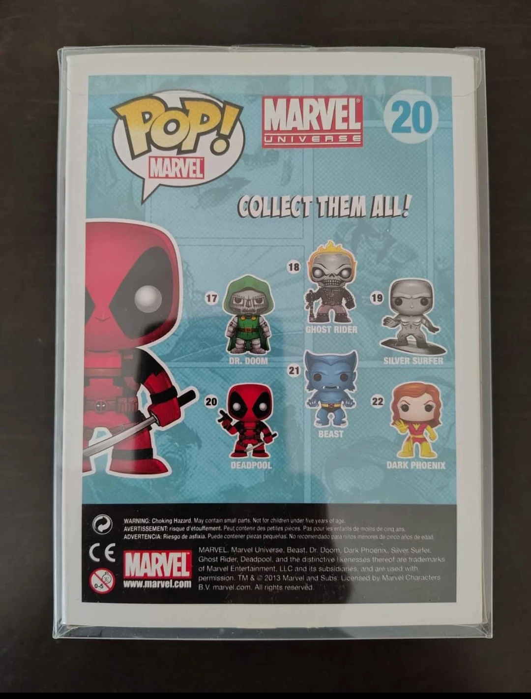 Funko Pop Marvel Deadpool #20 Vinyl Bobble-Head w/ Protector - photo 2