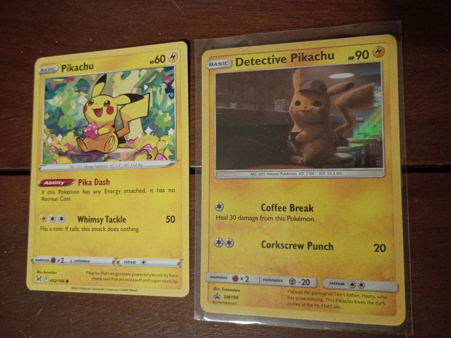 Pokemon Cards - Pikachu & Detective Pikachu