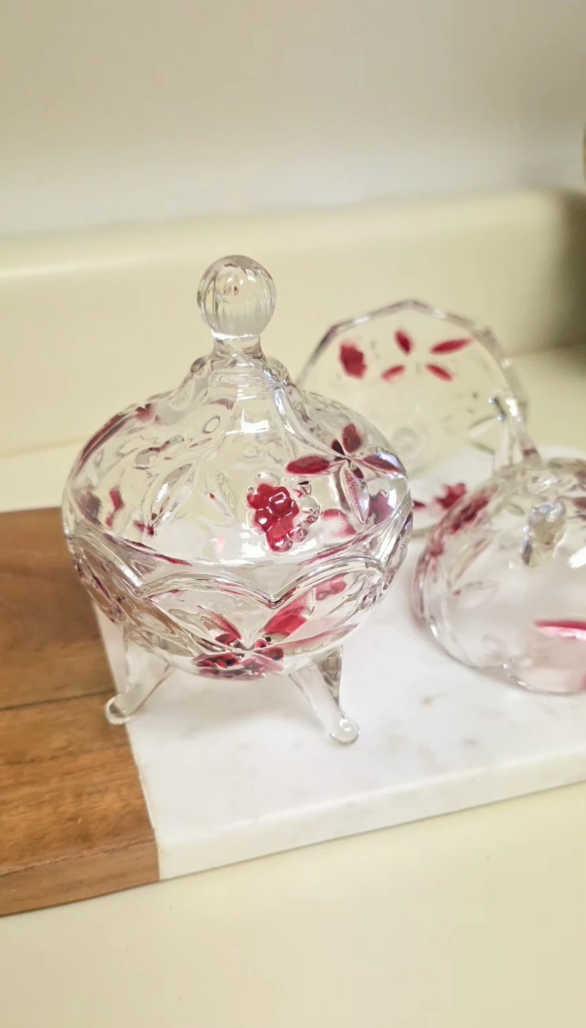 Vintage Anna Hütte Red Crystal Candy Dishes (Set of 2)1970s - photo 5