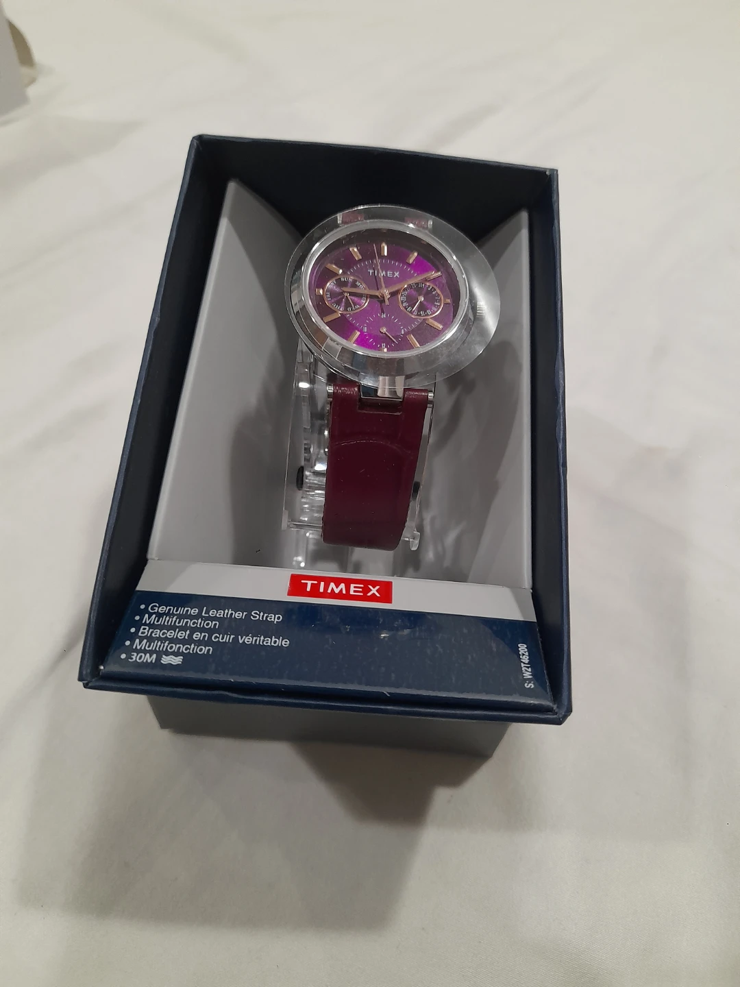 Timex Multifunction Watch with Genuine Leather Strap