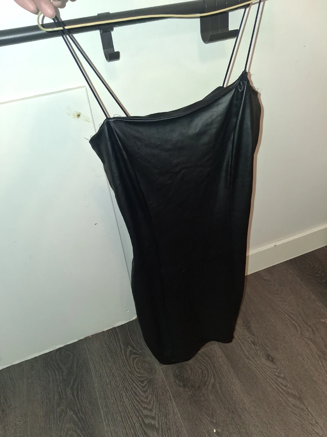 Black Faux Leather Slip Dress - photo 3