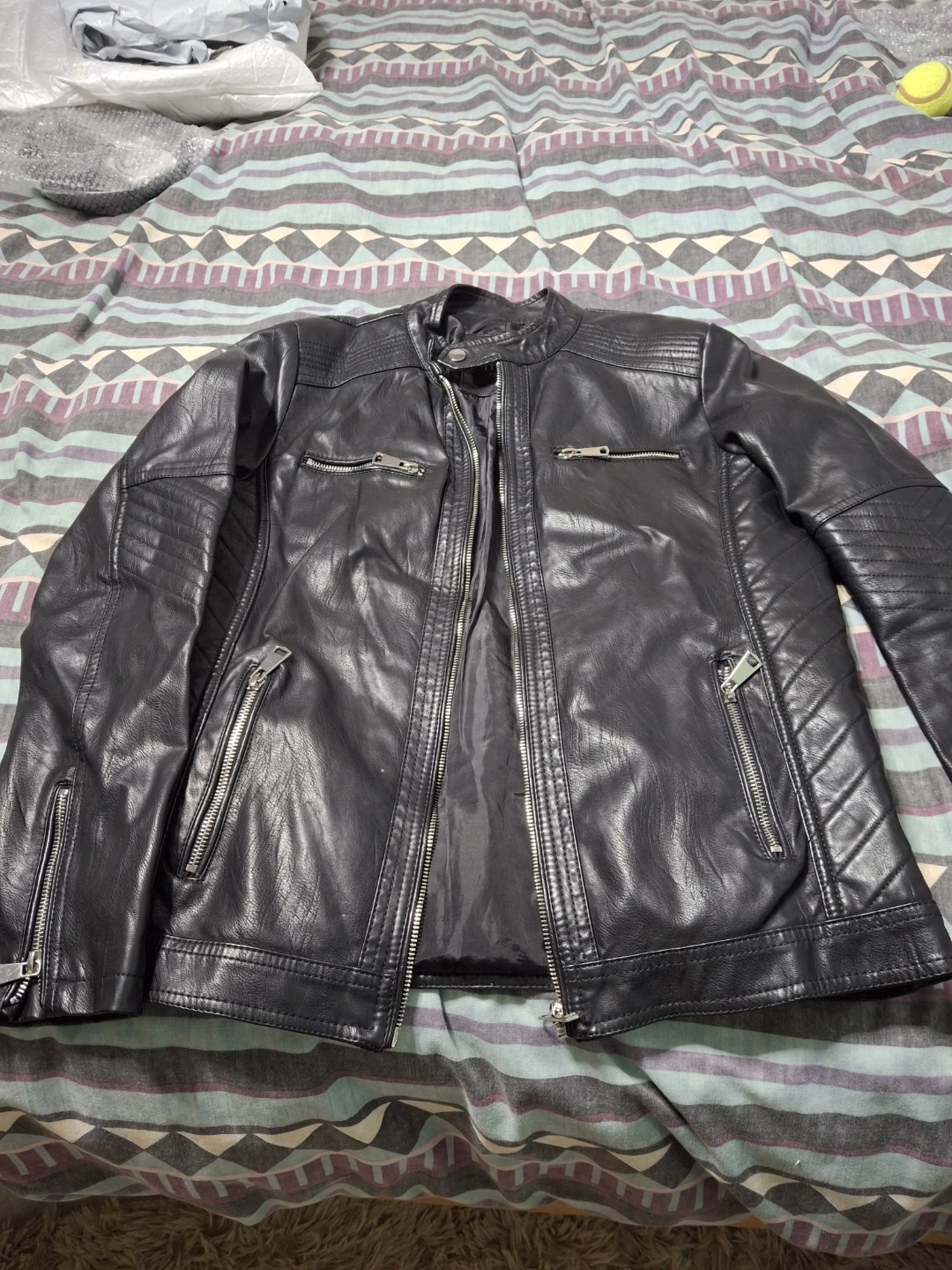 Black Faux Leather Moto Jacket