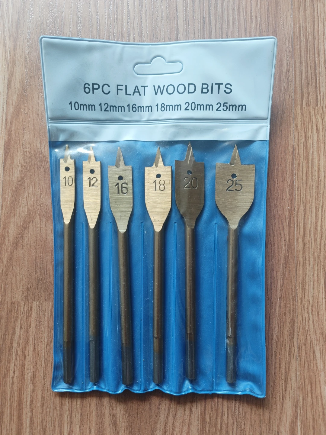 6-Piece Flat Wood Drill Bits Set