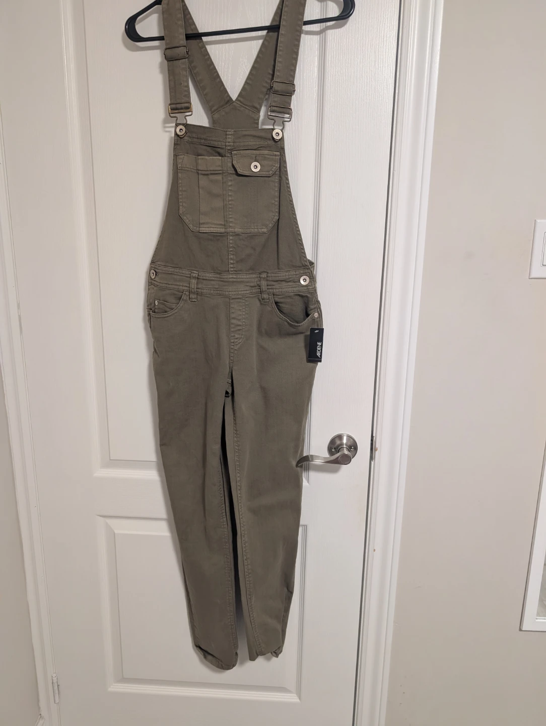 Olive Green Denim Overalls. Size S - photo 2