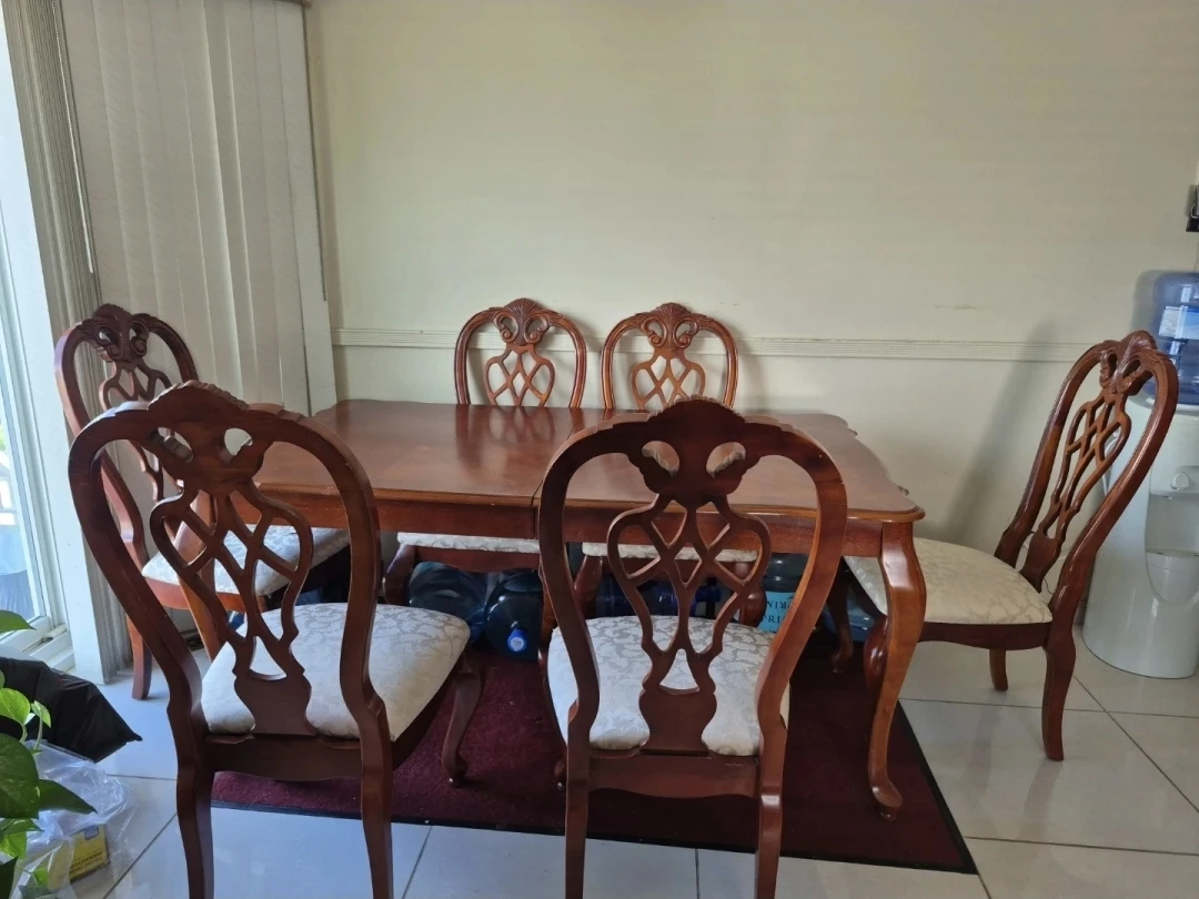 Wooden Dining Table with 8 Chairs - photo 2