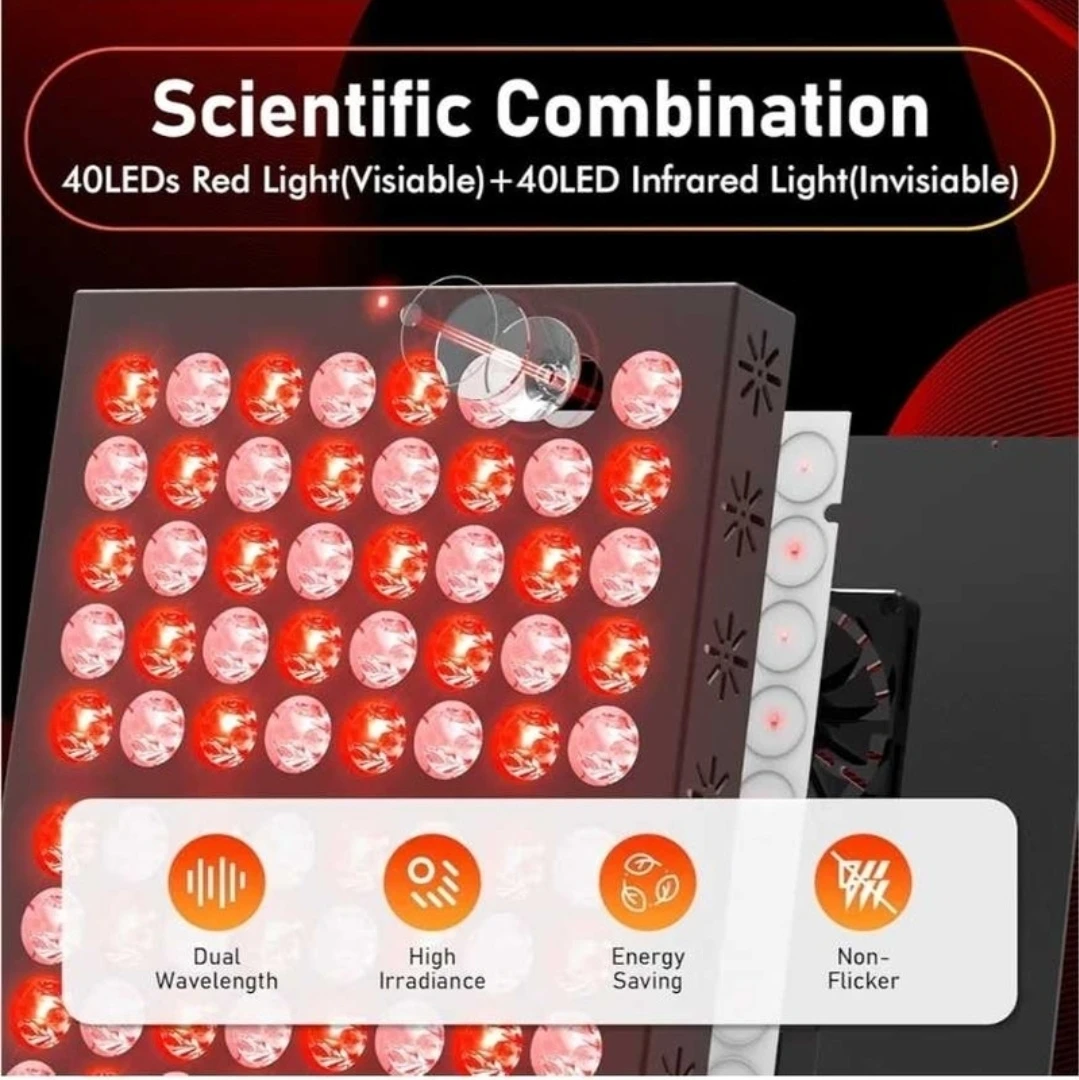 New Red Light Panel with 80 LEDs, 660nm&850nm Infrared Light - photo 4