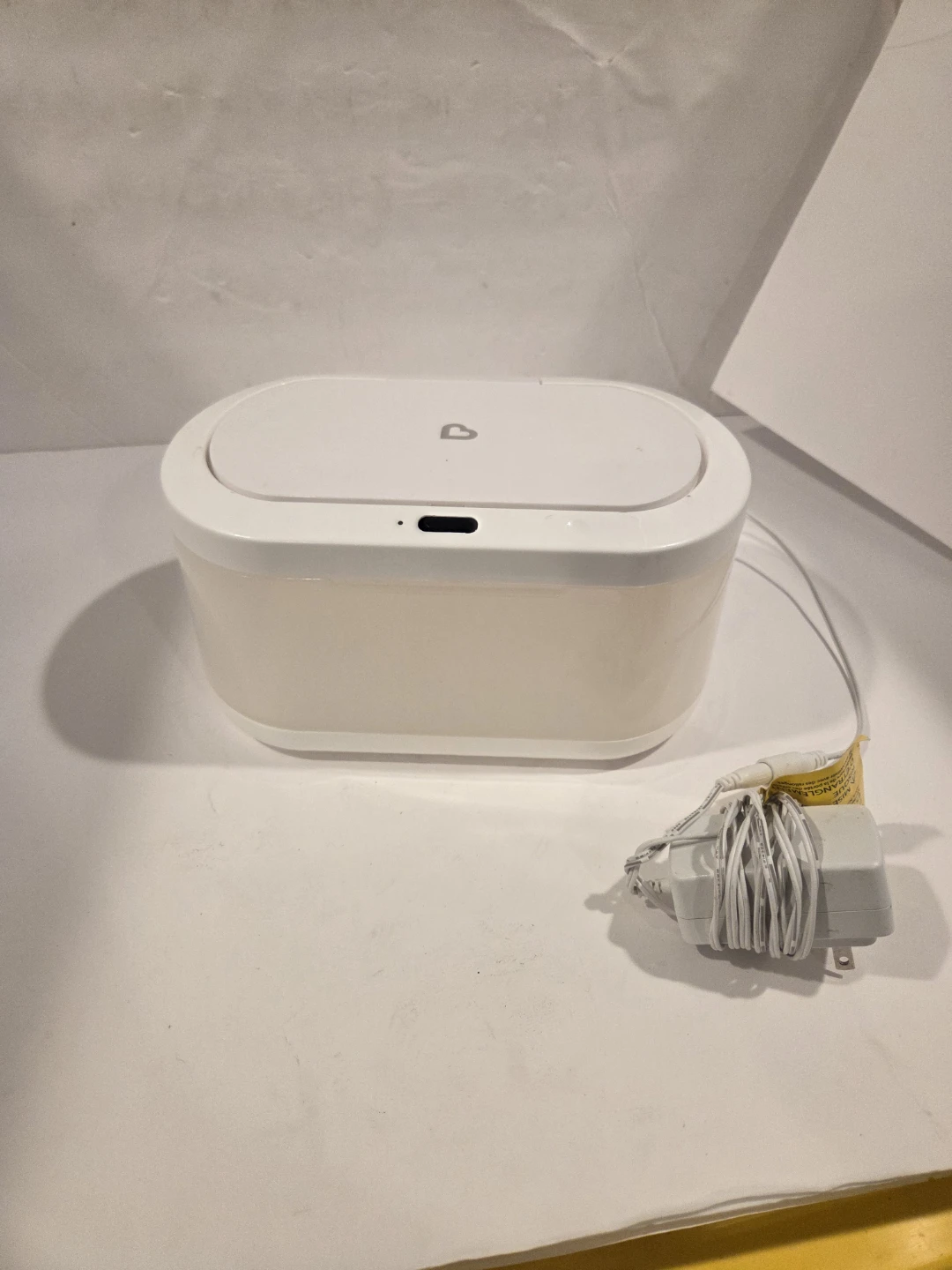 White Baby Wipes Warmer with Power Adapter