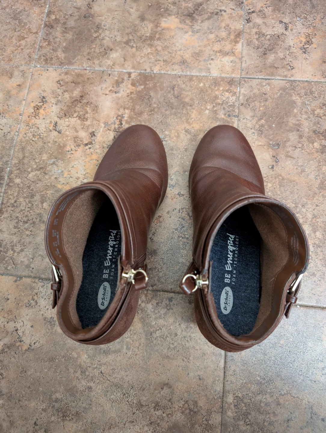 Dr. Scholl's Brown Wedge Ankle Ergonomic Comfy Boots Size 8.5