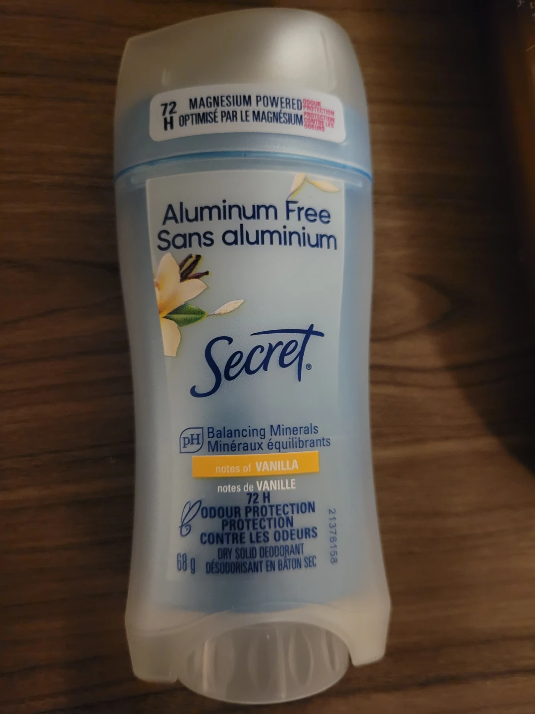 Secret Aluminum Free Vanilla Dry Solid Deodorant 68g
