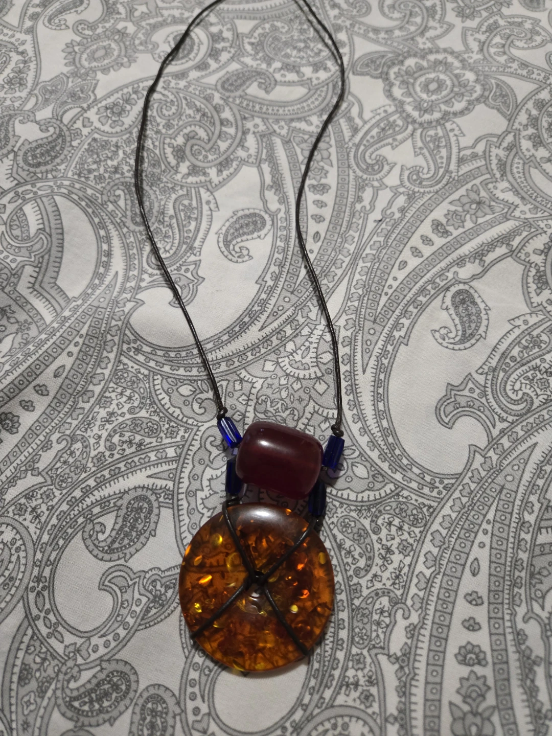 Vintage Amber and Cherry Amber Bakelite Necklace