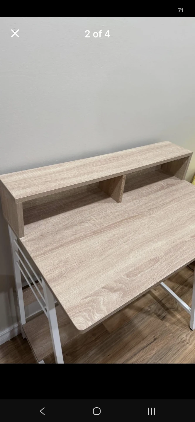 Wood Grain Finish Desk with Shelf - photo 3