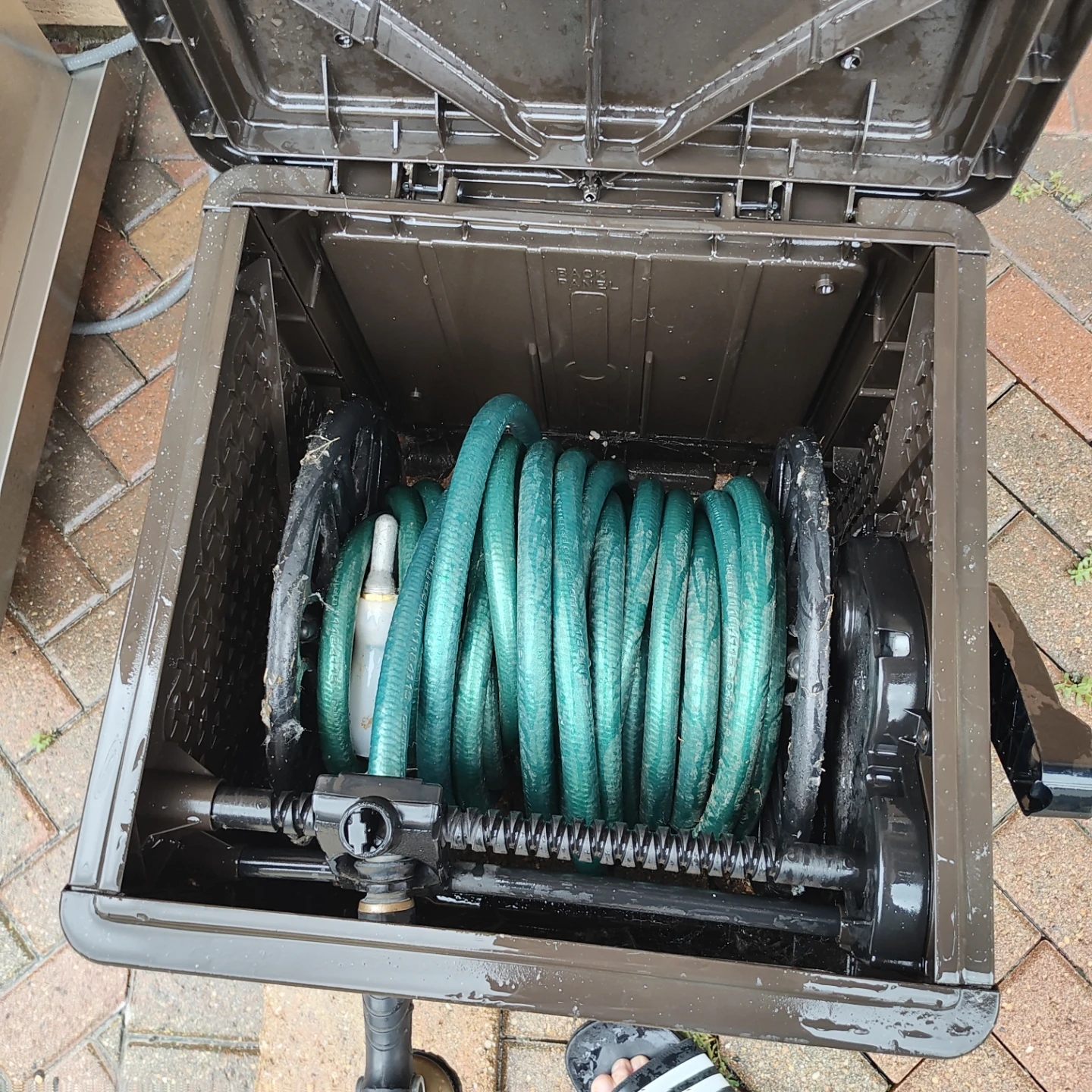 Black Outdoor Hose Reel Storage Box - photo 4