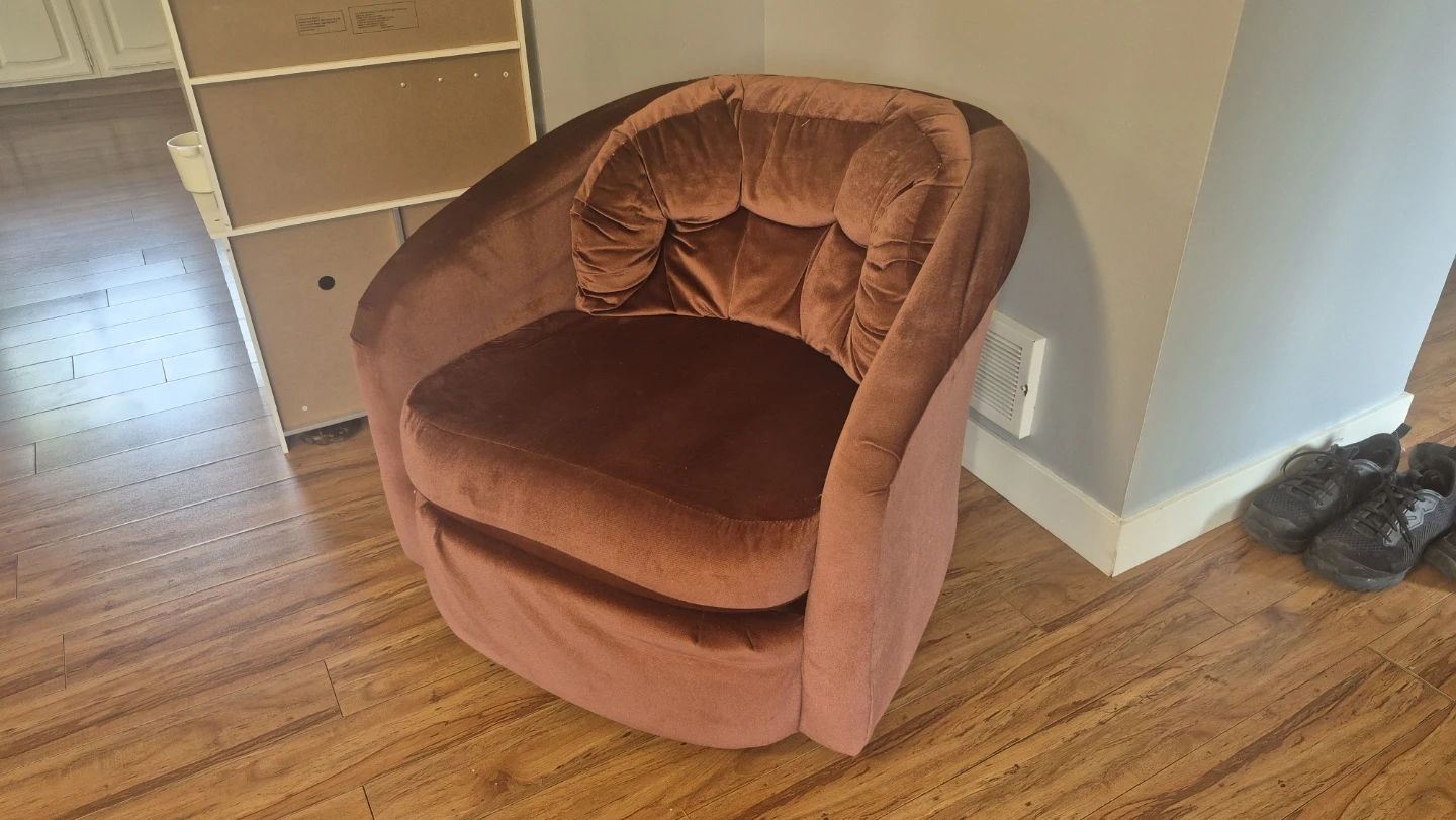 Velvet Accent Chair - Rose Gold/Copper