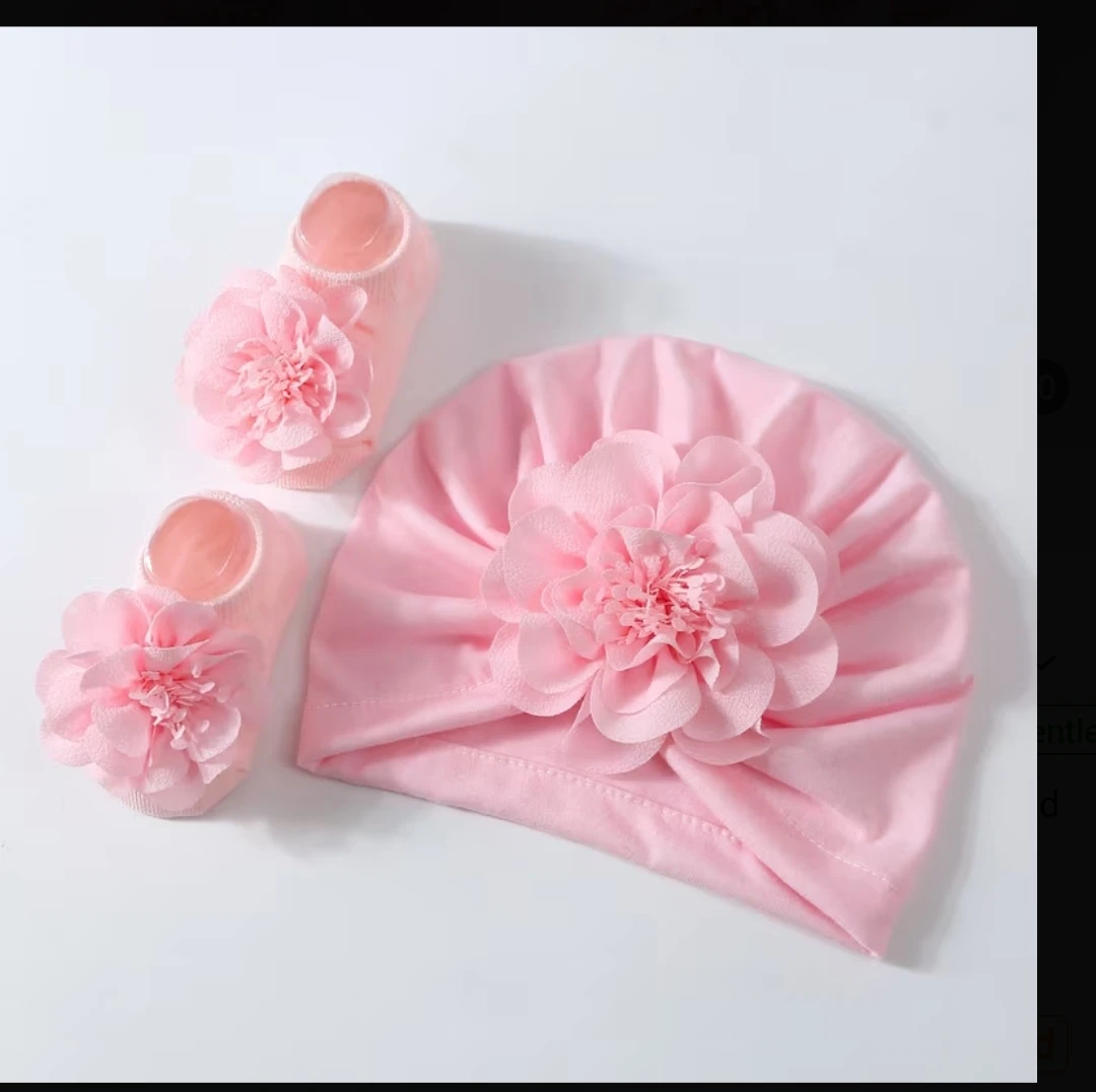 Baby Turban Hat and Socks Set - photo 2