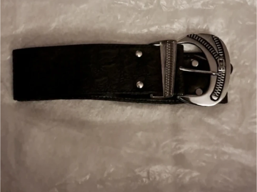 Black leather womens belt