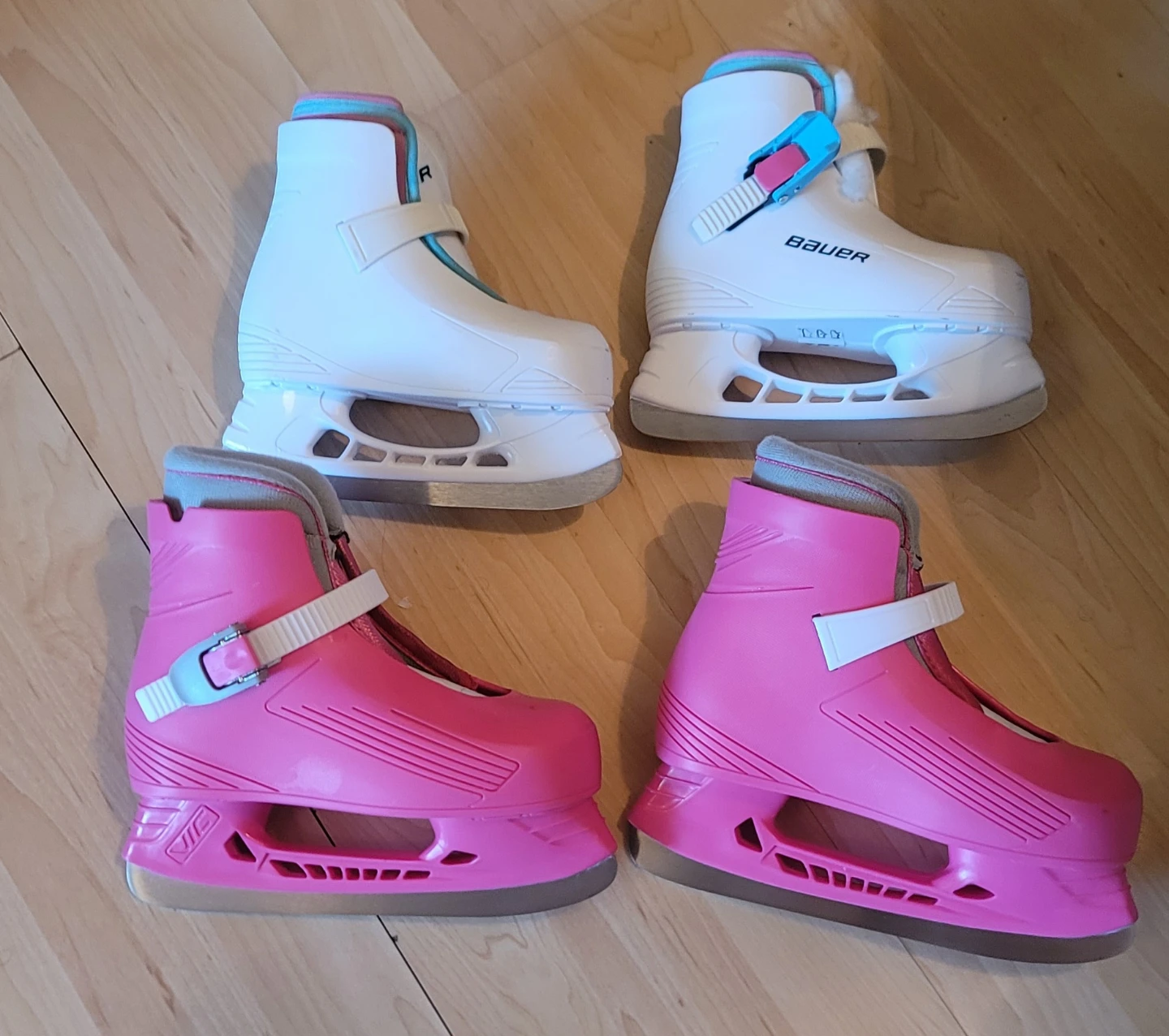 Bauer Youth Ice Skates - White and Pink