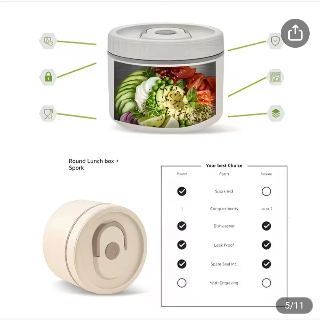 Round Lunch Box with Spork - photo 2