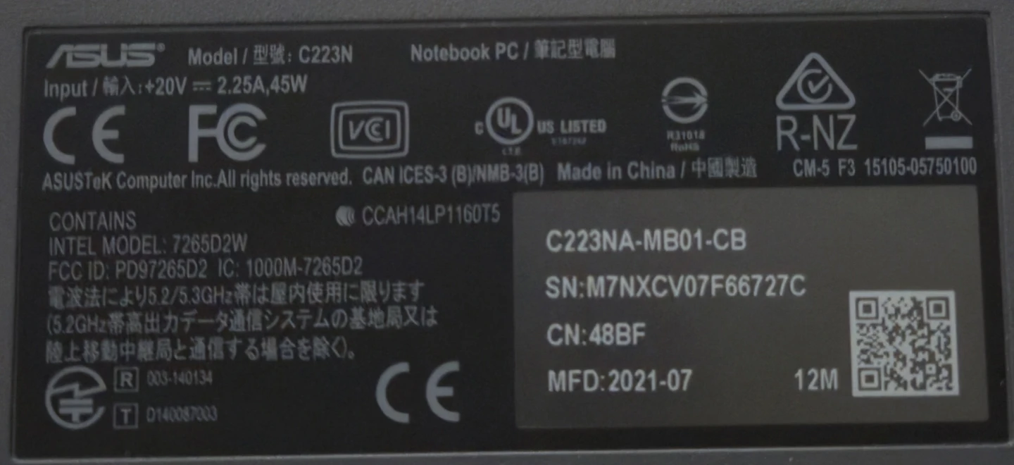 ASUS Chromebook C223N - photo 3