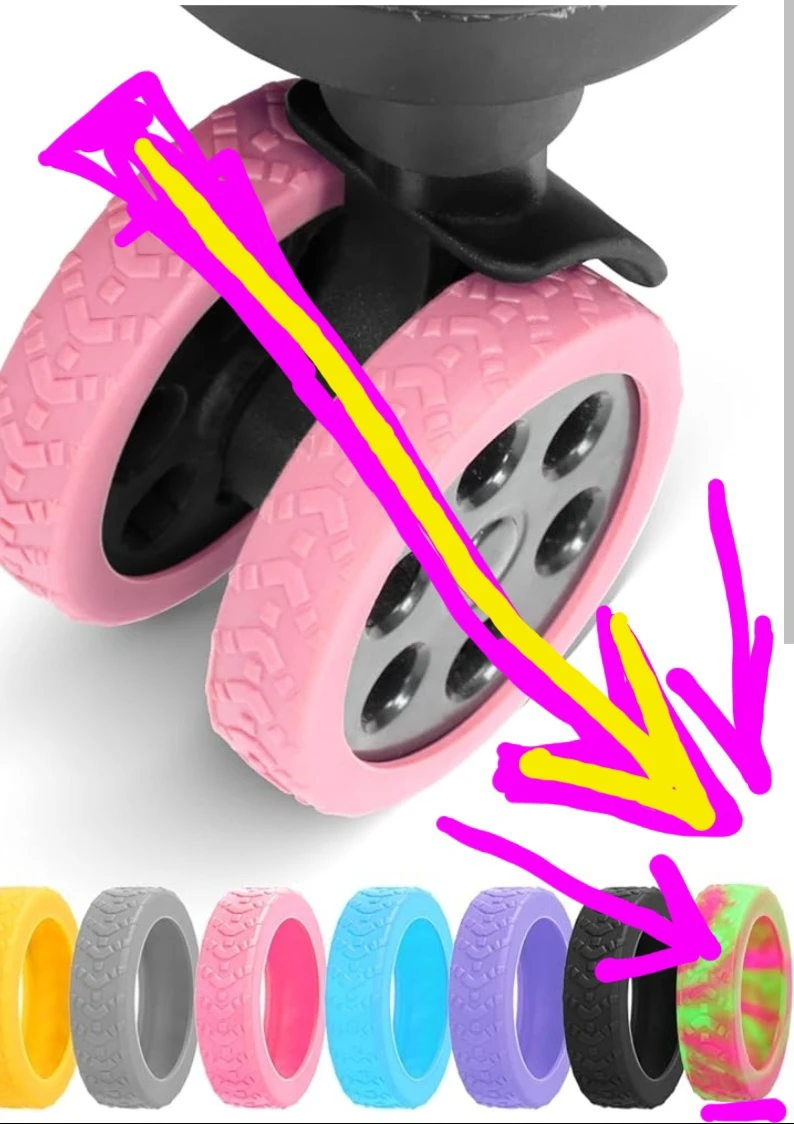 Silicone Wheel Covers - Pink & Green Swirl