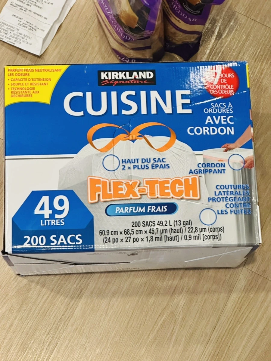 Kirkland Signature Cuisine Flex-Tech Trash Bags - 49 Litres