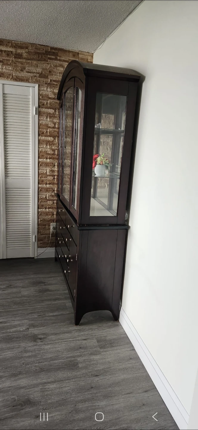 Dark Wood  Cabinet with Glass Doors - photo 2