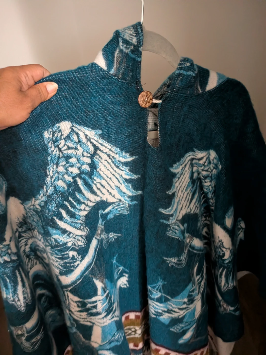 Old Tribes Hooded Poncho