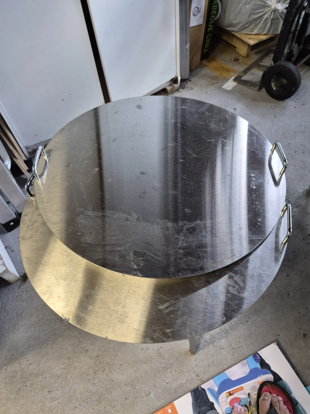 Set of 3 Round Stainless Steel Griddle Plates - photo 3