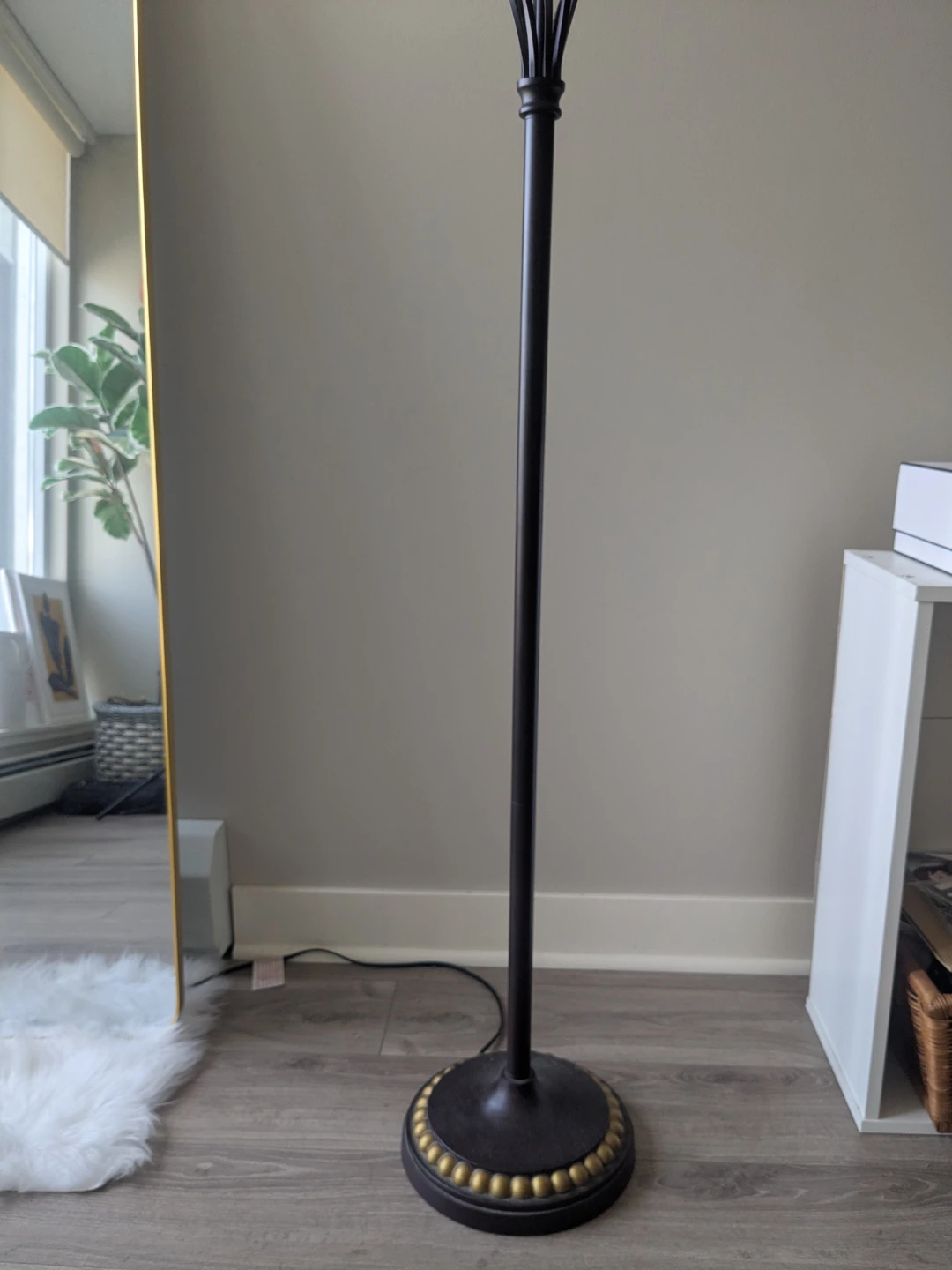 Wrought Iron Style Floor Lamp with Fabric Shade - photo 3
