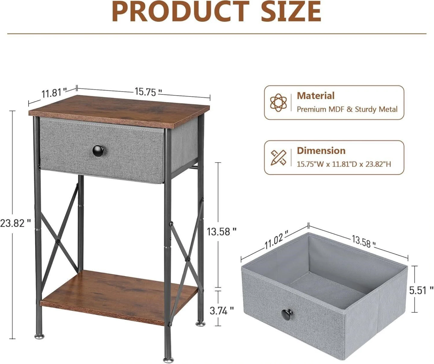 Brand new End Table with Drawer - photo 2