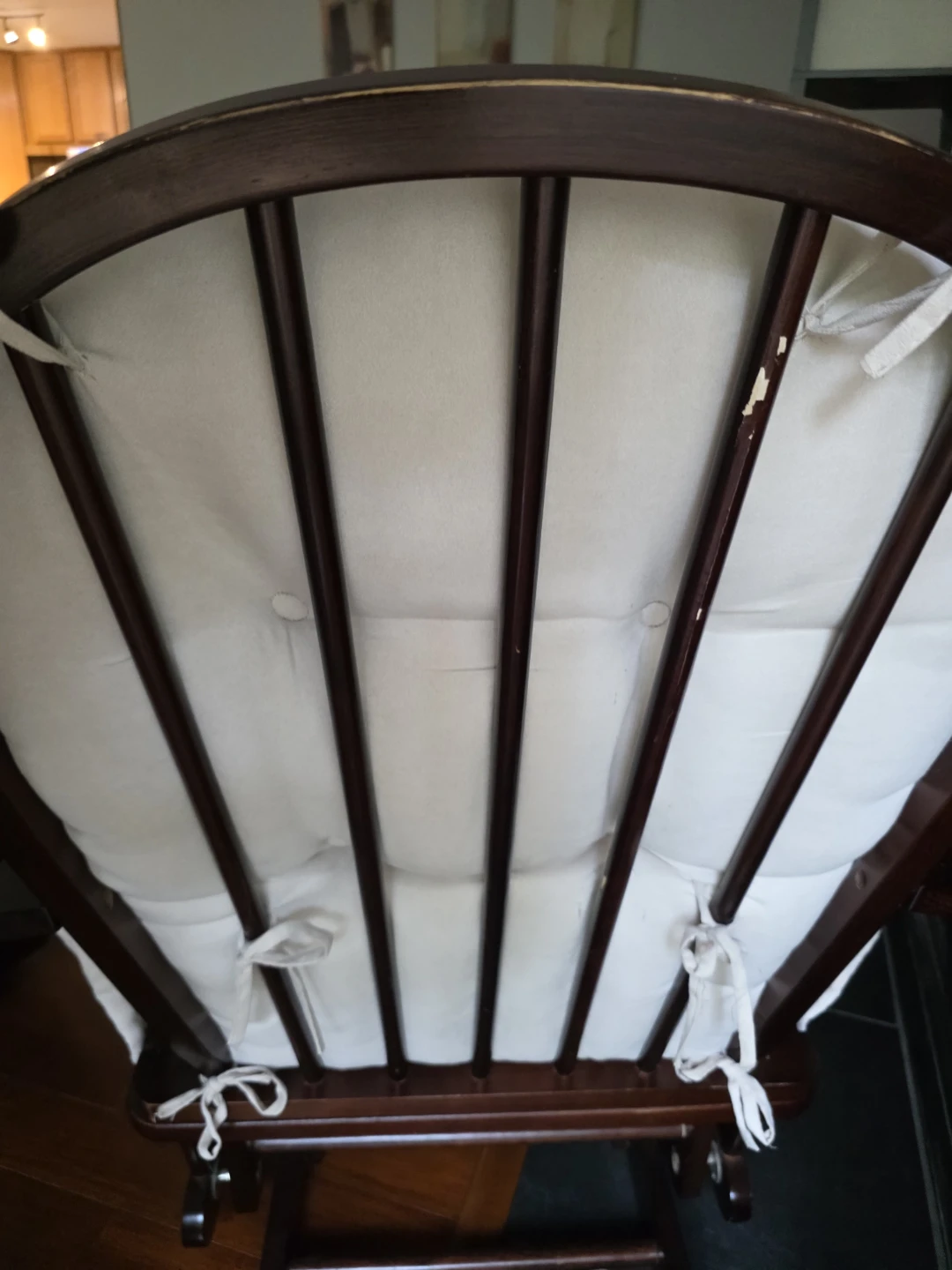 Cream Upholstered Glider Chair with Ottoman - photo 3