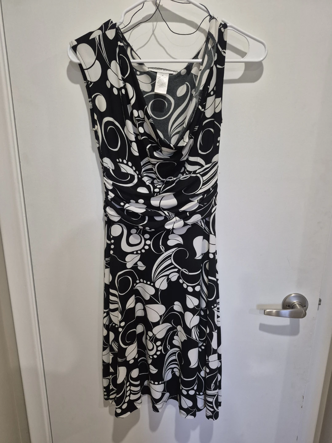 Maggy London Black & White Swirl Dress