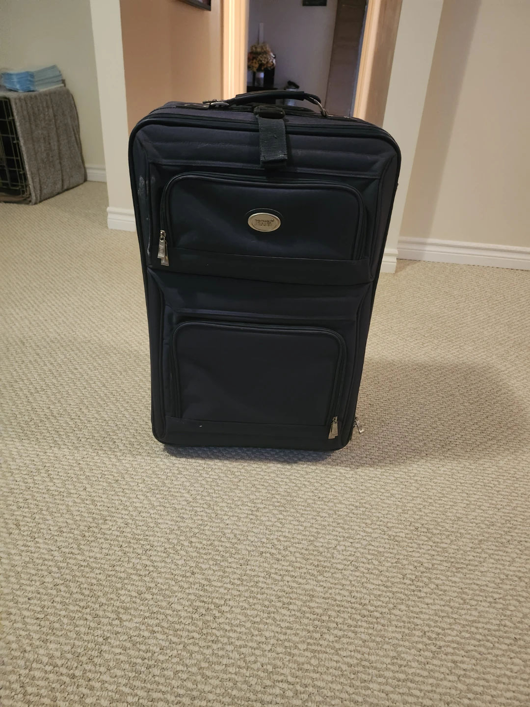 Pierre Cardin Navy Blue Rolling Suitcase