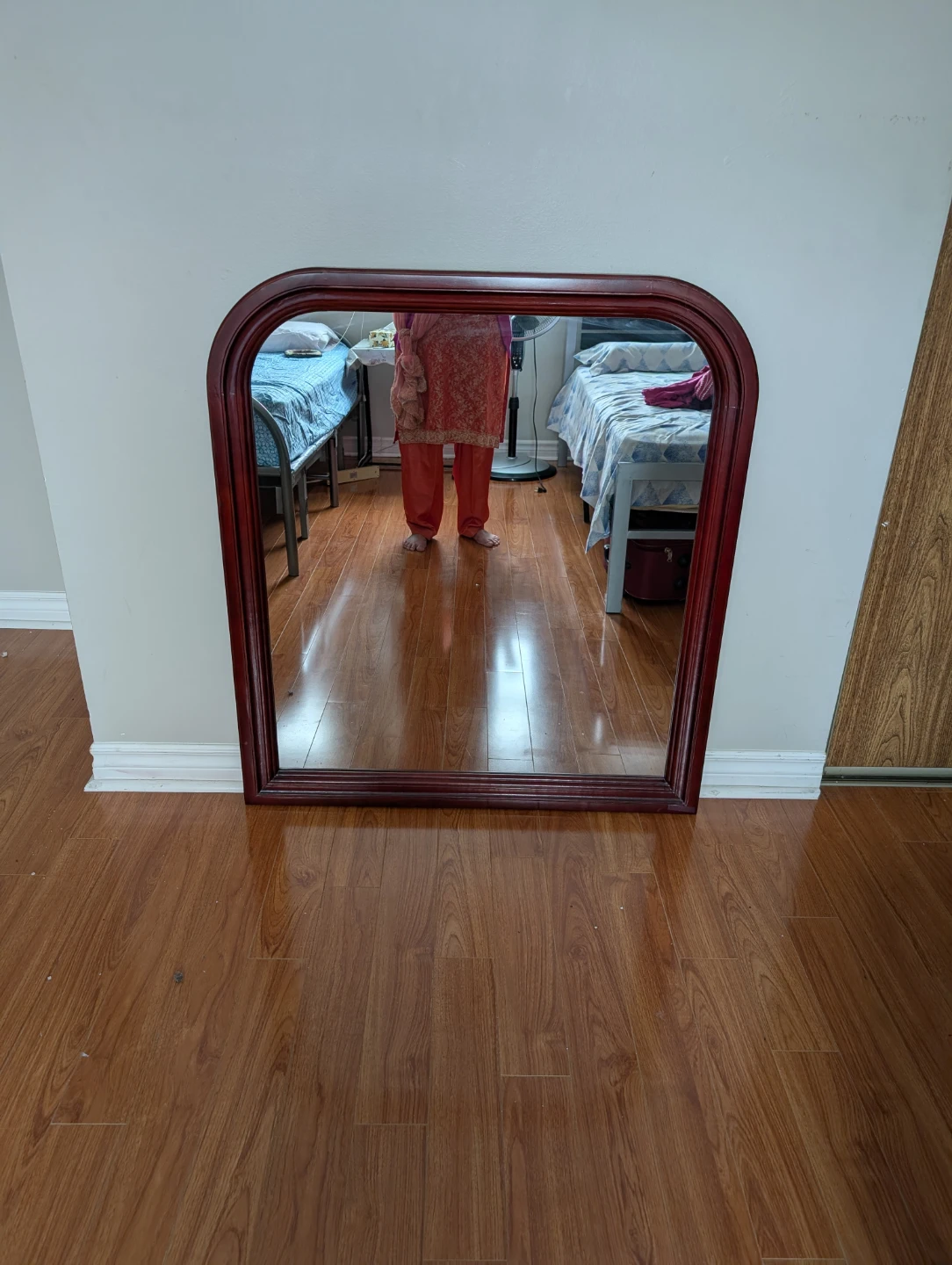 Arched Wooden Framed Mirror