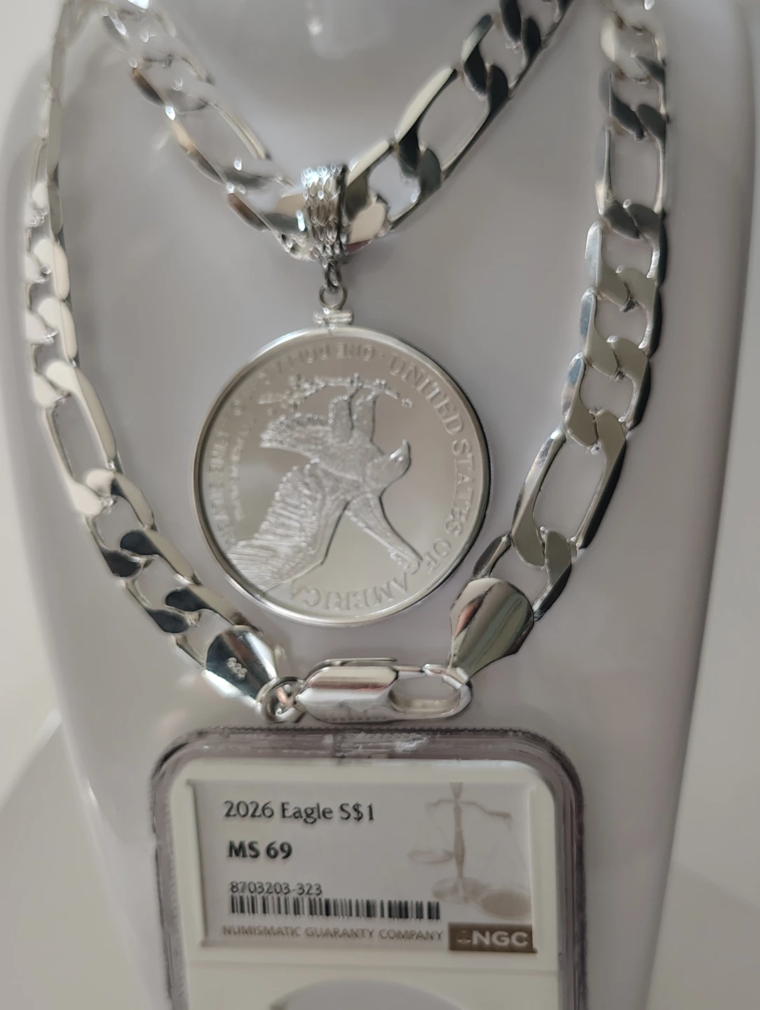 2026 American Eagle Silver Dollar Pendant Necklace - photo 4