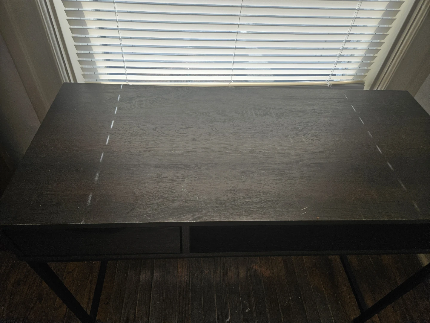 Dark Wood Desk with Drawer - photo 2