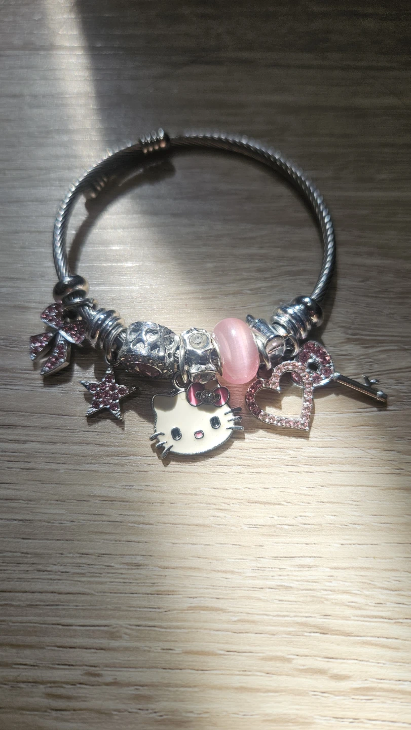 Hello Kitty Charm Bracelet with Pink Charms