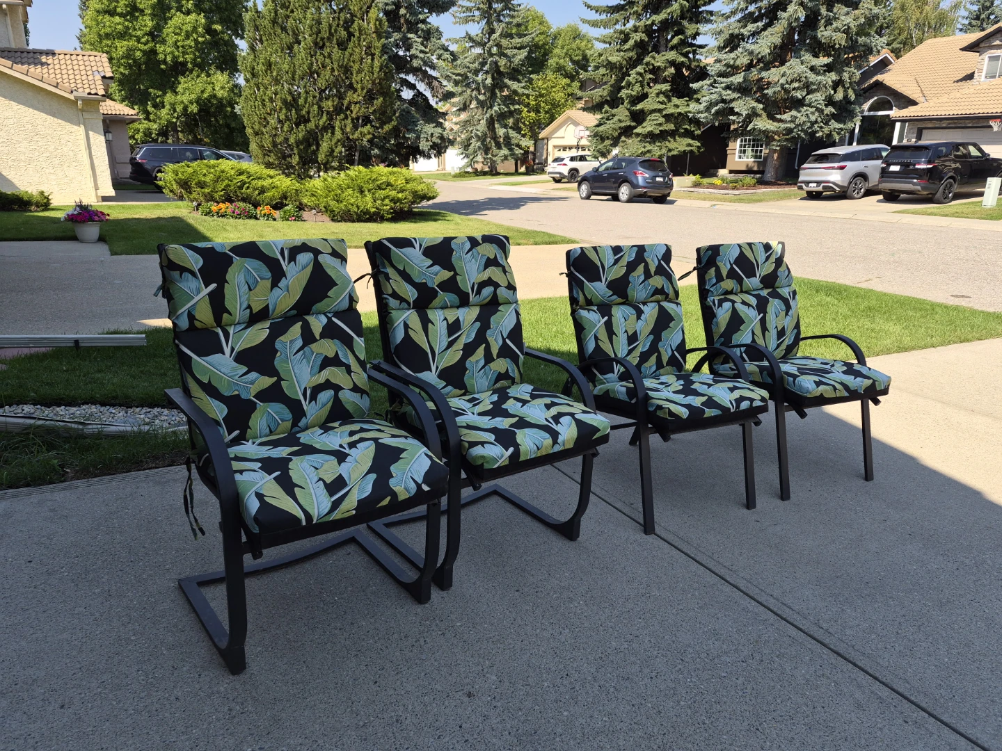 Lawn chairs 4 with cushions