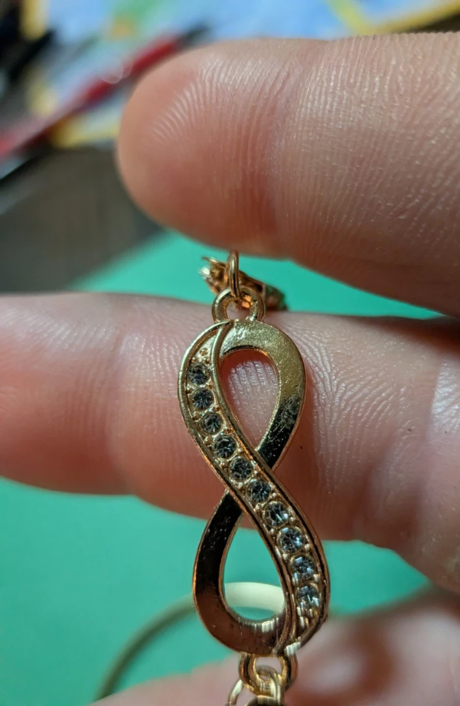 Free cycle. 3 Gold Tone Bracelets With Charms/ Rhinestones. - photo 3