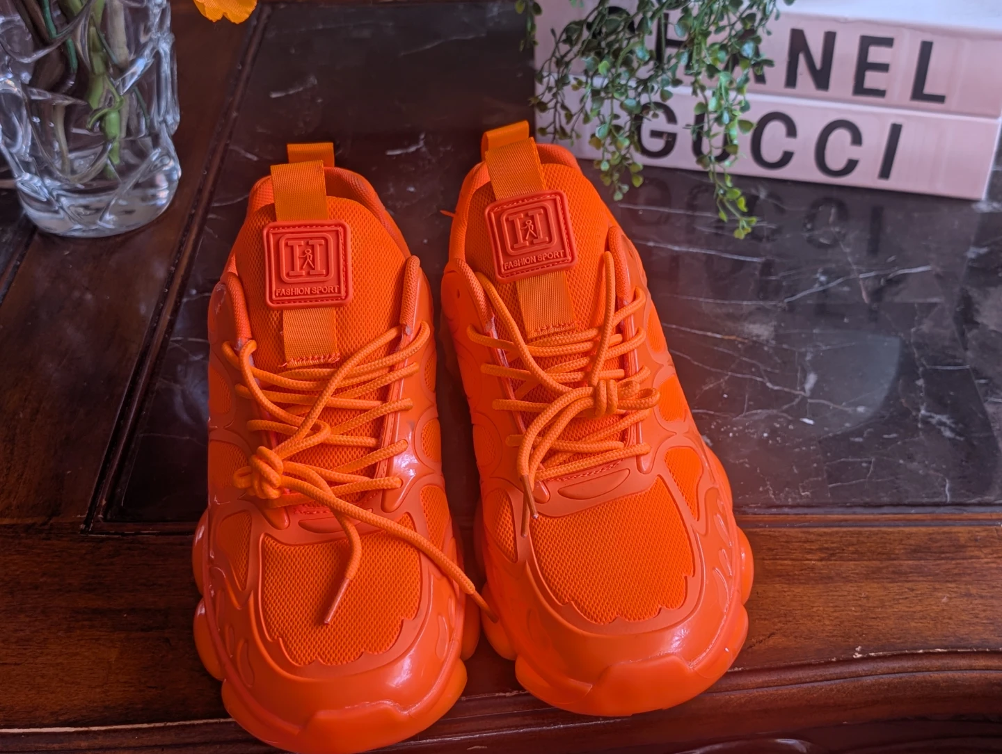 Bright Orange Fashion Sport Sneakers - photo 3
