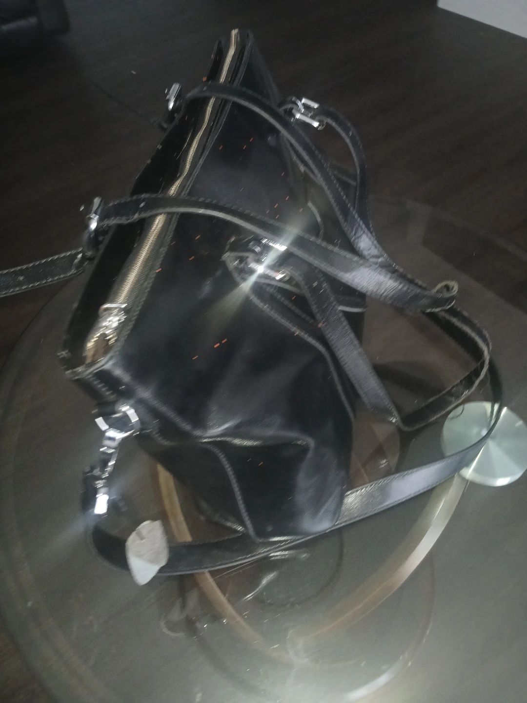 Black Leather Tote Bag