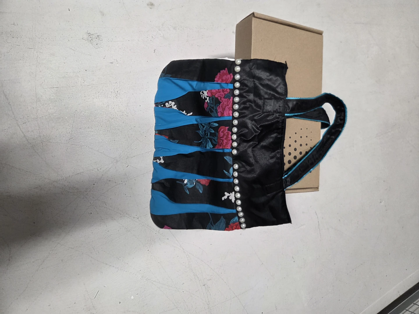 Black Tote Bag with Floral Design - photo 3