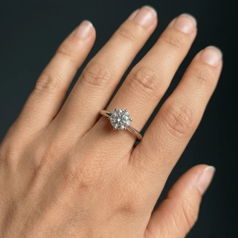 GRA Moissanite Diamond Engagement Ring - photo 2