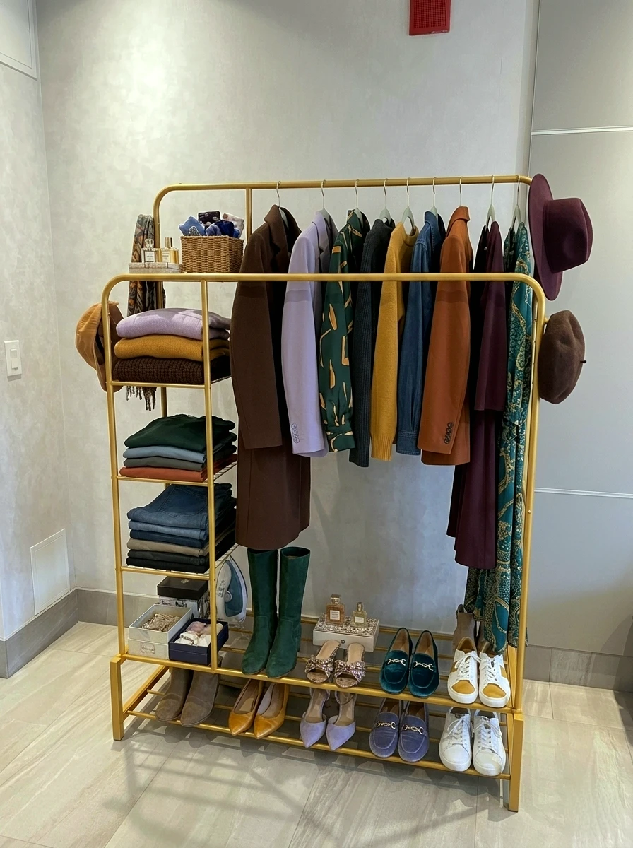 ✴️ Metal Clothing Garment Rack with Shelves/Storage - photo 2
