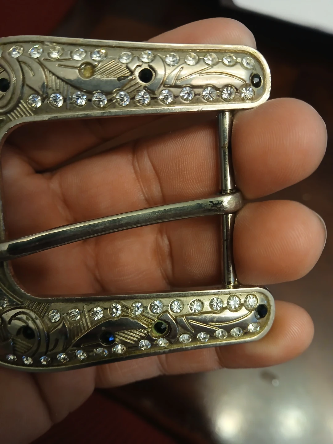 Western Style Rhinestone Cross Belt Buckle - photo 3