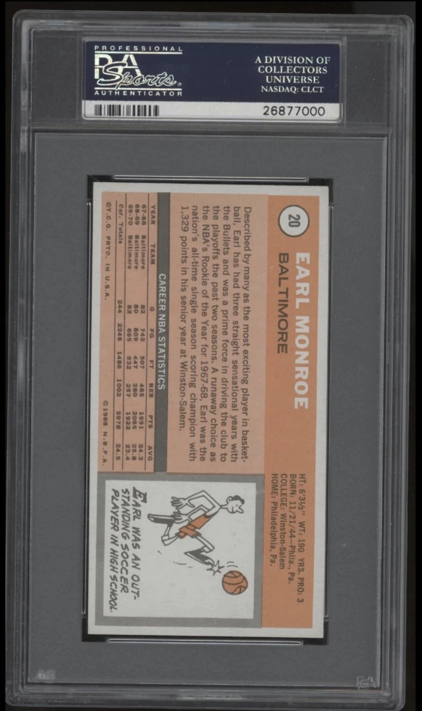 1970 Topps Earl Monroe PSA 8 Basketball Card - Amazing Condition - photo 2