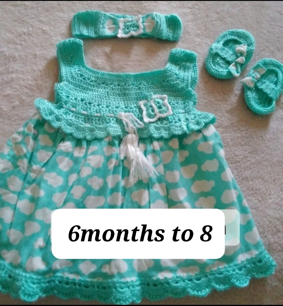 Baby Dress Set with Headband and Booties